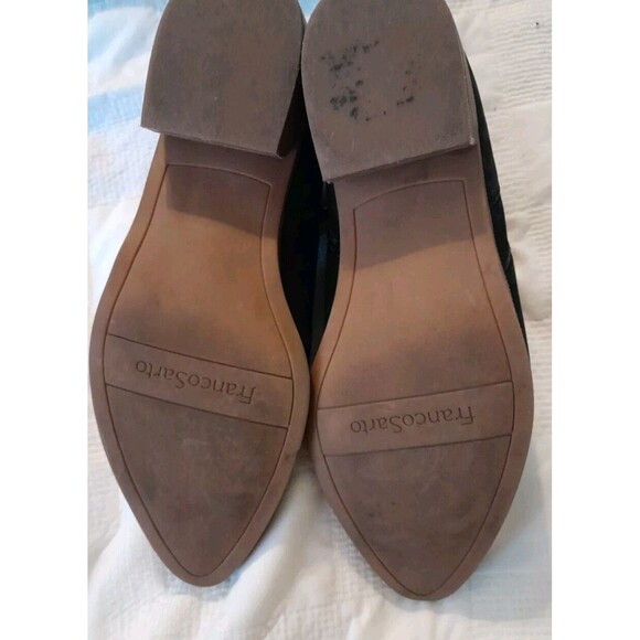 Franco Sarto Dale 1.5" Heel Ankle Bootie Black Suede Size 9M  Leather Zip Up - Picture 9 of 11